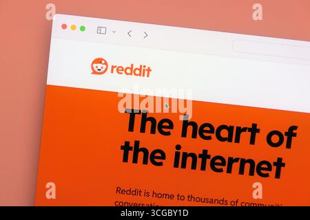 Ostersund, Sweden - Aug 26, 2025: Reddit website. Reddit is an American proprietary social news aggregation and forum social media platform. Stock Photo