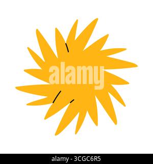 Large spiky yellow star shape on a white isolated background for creative design vector illustration Stock Vector