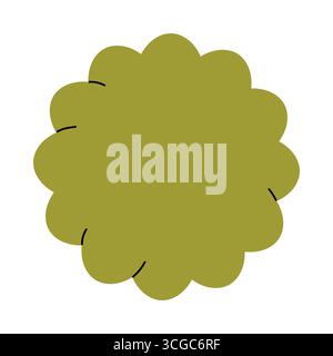 Minimalist isolated green starburst shape on white background for creative design vector illustration Stock Vector