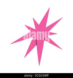 Vivid pink starburst with sharp points on a white isolated background for creative design vector illustration Stock Vector