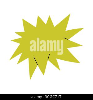 Abstract spiky yellow starburst with sharp points on a white isolated background vector illustration Stock Vector