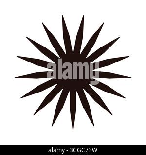 Bold sharp starburst shape with pointed rays on isolated white background vector illustration Stock Vector