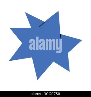 Simple blue star with sharp points on isolated white background vector illustration Stock Vector