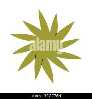 Minimalist abstract green starburst design on white background, perfect for modern isolated vector illustration Stock Vector