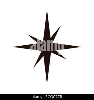 Minimalist isolated eight point star shape on white background for design vector illustration Stock Vector