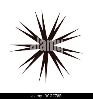 Abstract sharp black starburst shape on isolated white background for graphic design vector illustration Stock Vector
