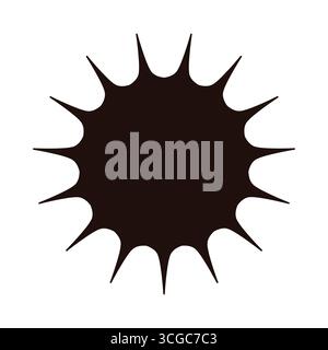 Abstract black spiky starburst silhouette on white background, isolated for graphic design vector illustration Stock Vector