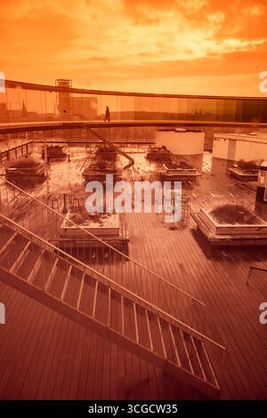 A vibrant photograph from ARoS Aarhus Kunstmuseum. Aarhus, Denmark. Stock Photo