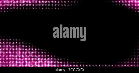 Pink halftone background, abstract glittering dots backdrop, disco texture design, shiny confetti banner. Stock Vector