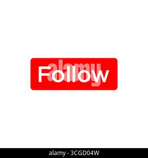 red follow button vector icon element Stock Vector