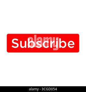rectangle red subscribe button vector icon element Stock Vector