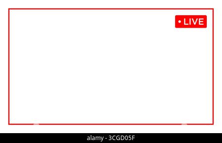 live stream video frame template vector Stock Vector