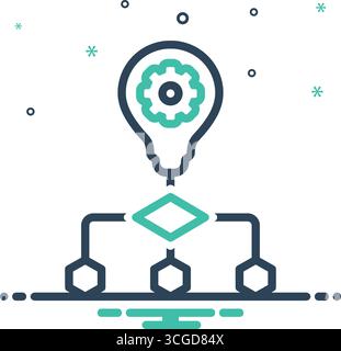 Icon for algorithm, flowchart Stock Vector