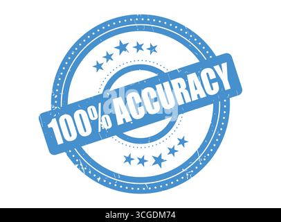 A 100% Accuracy Rubber Stamp Seal with a Dotted Circle Stock Vector