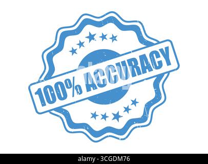 A 100% Accuracy Rubber Stamp Seal with a Decorative Border Stock Vector