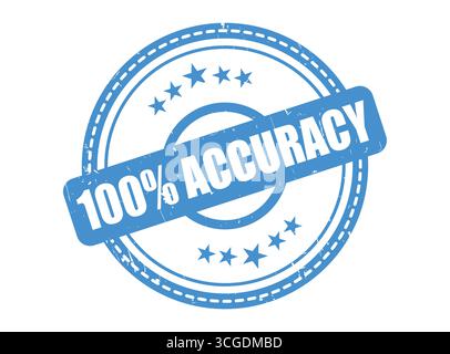 A 100% Accuracy Rubber Stamp Seal with a Star Border Stock Vector
