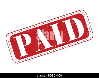 A Paid Rubber Stamp Seal on a Bar Stock Vector