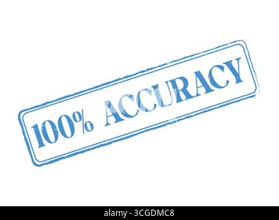 A 100% Accuracy Rubber Stamp Seal with an Outline and Text Stock Vector