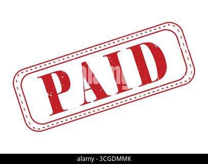 A Paid Rubber Stamp Seal with an Outline Stock Vector