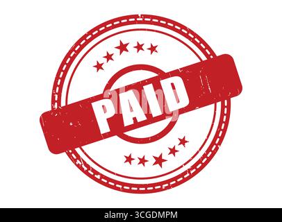 A Paid Rubber Stamp Seal with a Star Border Stock Vector