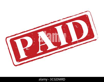 A Paid Rubber Stamp Seal for Financial Transactions and Invoicing Stock Vector