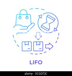 LIFO blue gradient concept icon Stock Vector