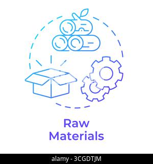 Raw materials blue gradient concept icon Stock Vector