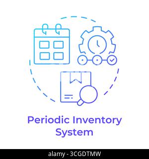 Periodic inventory system blue gradient concept icon Stock Vector