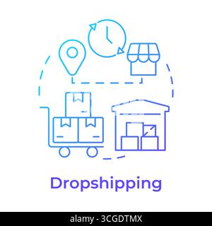 Dropshipping blue gradient concept icon Stock Vector