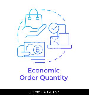 Economic order quantity blue gradient concept icon Stock Vector