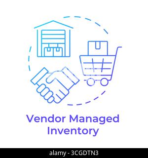 Vendor managed inventory blue gradient concept icon Stock Vector