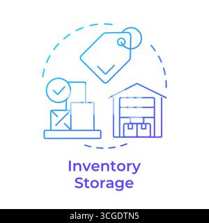 Inventory storage blue gradient concept icon Stock Vector