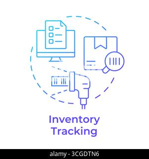 Inventory tracking blue gradient concept icon Stock Vector
