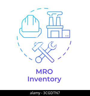MRO inventory blue gradient concept icon Stock Vector
