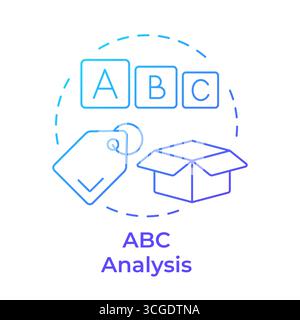 ABC analysis blue gradient concept icon Stock Vector