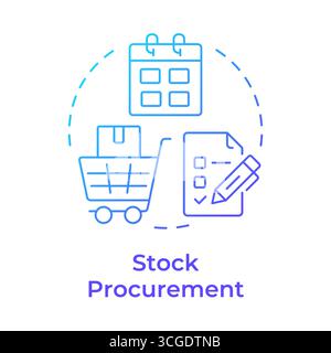Stock procurement blue gradient concept icon Stock Vector