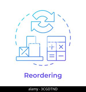 Reordering blue gradient concept icon Stock Vector