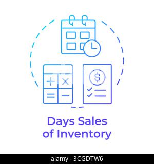 Days sales of inventory blue gradient concept icon Stock Vector