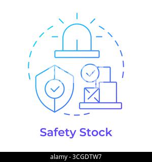 Safety stock blue gradient concept icon Stock Vector