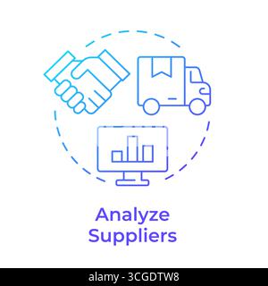 Analyze suppliers blue gradient concept icon Stock Vector