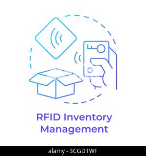 RFID inventory management blue gradient concept icon Stock Vector