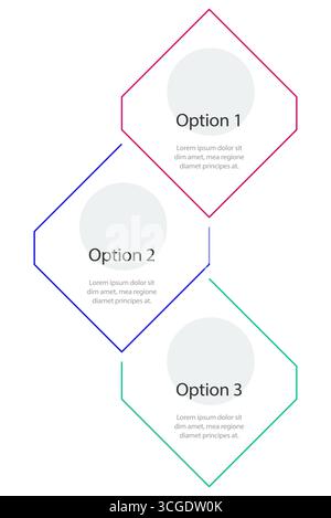 Computing rhombic infographic template Stock Vector