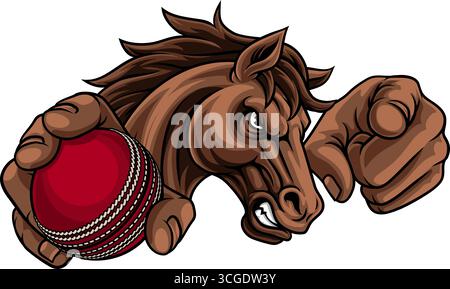 Horse Mustang Cricket Sports Team Mascot Stock Vector