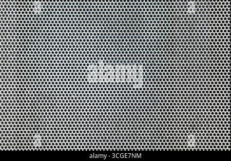 Modern close-up of a honeycombed stainless steel mesh texture background, stock photo image Stock Photo