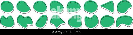 Abstract organic blob shape forms set in a minimal doodle style. Stock Vector