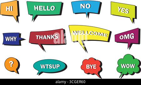Chat dialog cloud vector set Stock Vector