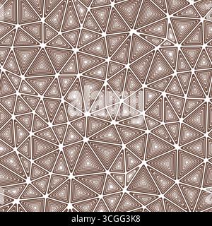 Background with triangles pattern. Multiple repeated inner triangles. Medium shape size. One tone colored style. Seamless pattern. Stock Vector