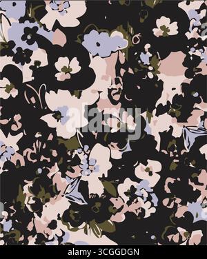 small flower seamless pattern on white background.Ditsy style background of small flowers.Stock vector for printing on surfaces and web design. Stock Vector