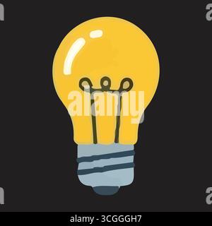 Flat vector illustration of multiple light bulbs representing ideas, creativity, and energy Stock Vector