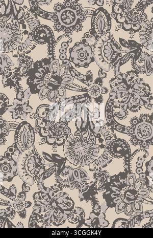 Traditional Paisley Border. Ornamental Paisley Print for Textile Design Stock Vector